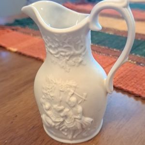 White Pitcher Vase Heritage Collection or Portmeiron Porcelain from England